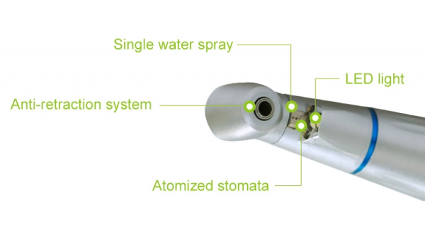 E-type Push Button Dental Led Contra Angle Handpiece Dental Low Speed with Internal Spray - Image 4