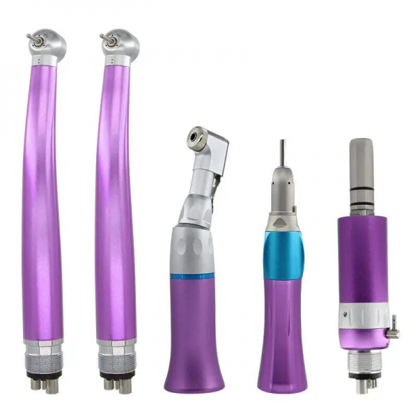 Dental Equipments Colorful Standard Push Button 2 High and 1 Low Speed Handpiece Kit Student Set