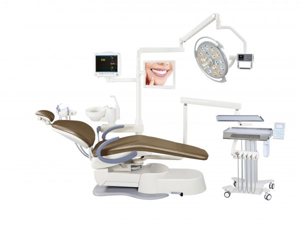 High End Dental Chair with Memory System Ceramic Rotatable Spittoon implant Dental Chair with Luxury Tool Tray C10