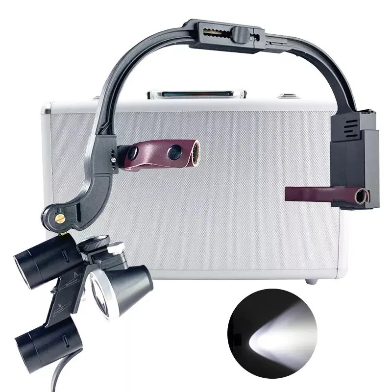 Dental Loupes HD Oral Magnifying Surgical Examination Lamp Ultralight Shadowless Head Lamp